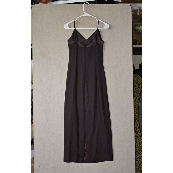 KAREN LAWRENCE BY MATTHEW DRESS Size 6 Chocolate Brown Silk/Lace Gown and Jacket - Picture 13 of 16